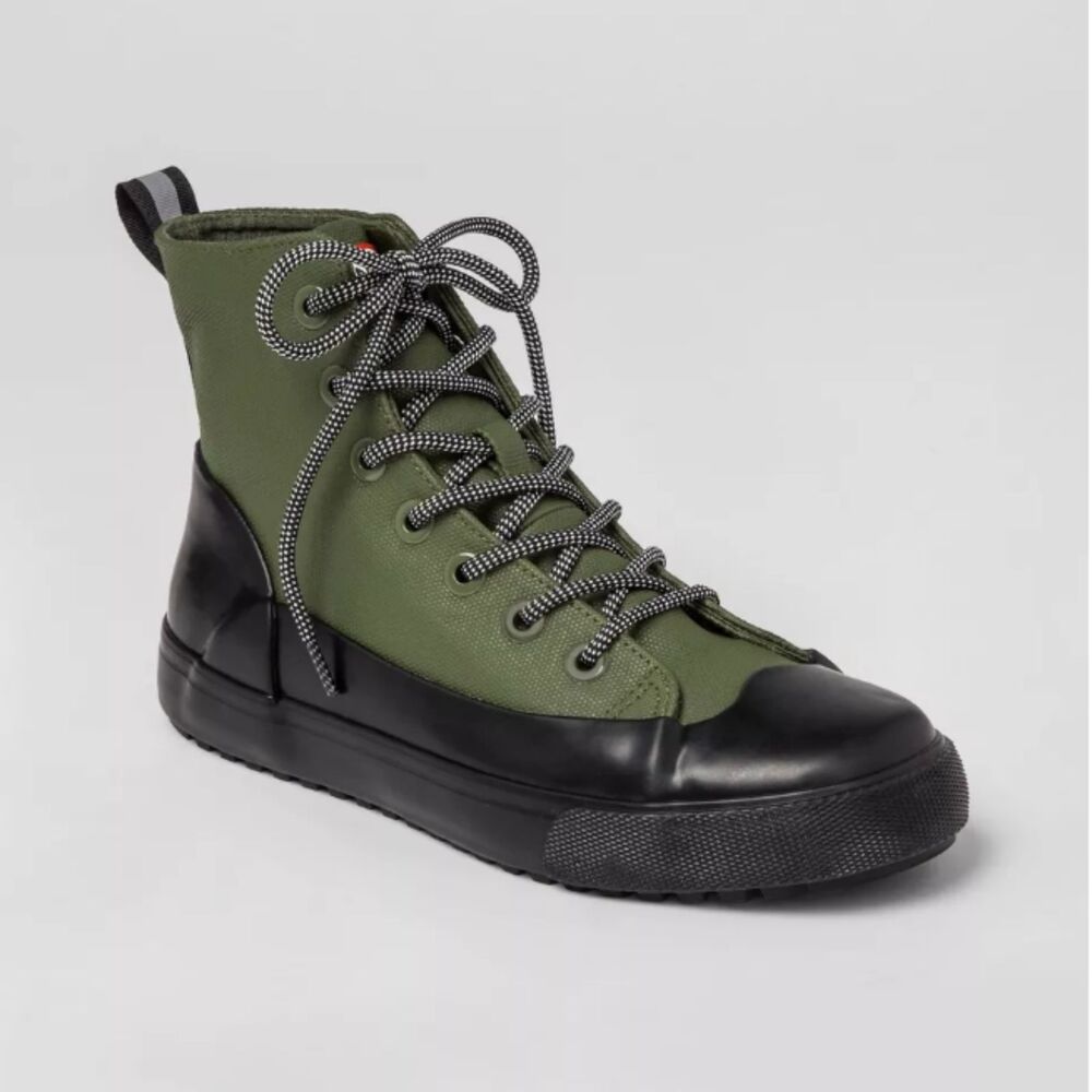 Hunter Unisex Adult Size 6 Green Dipped Canvas High Top Sneakers